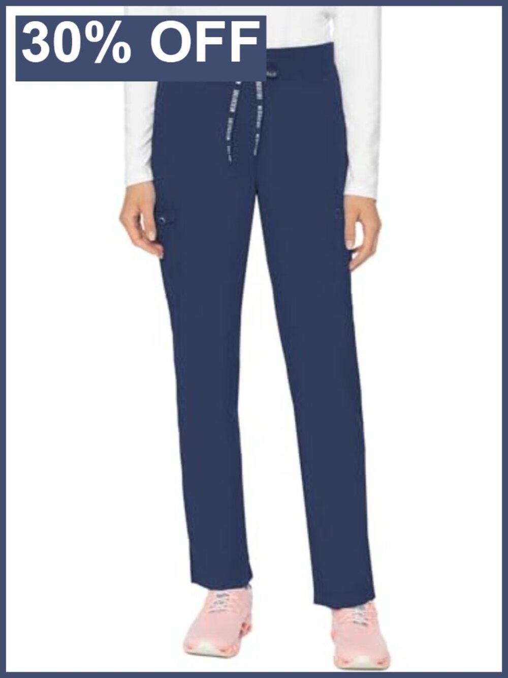 Medical Scrub Pants Yoga Waist 6 Pockets Straight Leg Missy Fit